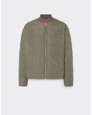 Ferrari Technical Nylon Bomber Jacket With 7X7 Check - Green