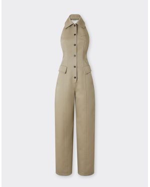 Ferrari Double Mackintosh Halter-Neck Jumpsuit - Natural