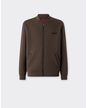 Ferrari Scuba Sweatshirt With Zip - Brown
