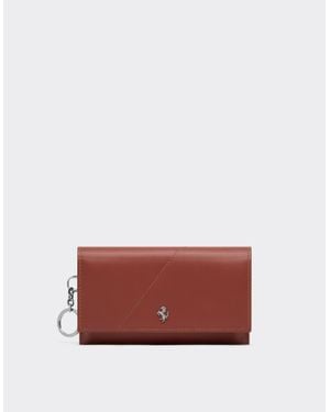 Ferrari Smooth Leather Glasses Case - Multicolour