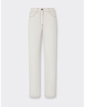 Ferrari Five-Pocket Denim Pants - White