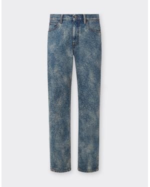 Ferrari Pantalones Vaqueros Cosidos Y Lavados - Azul