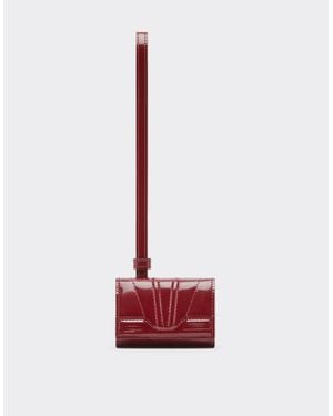 Ferrari Gt Glossy Leather Earbud Holder - Red