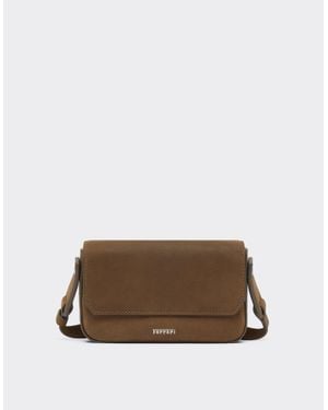 Ferrari Leather Wallet With Shoulder Strap - Brown