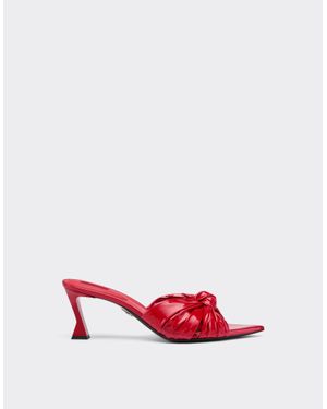 Ferrari Patent Leather Sandal With Knotted Design - Red