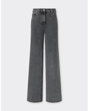 Ferrari Pantalones De Denim Oscuro Marmolado - Gris