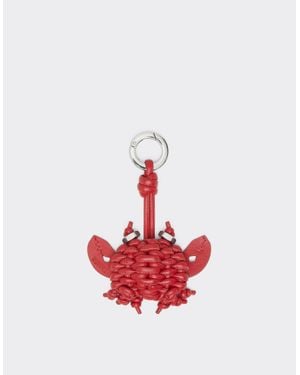 Ferrari Llavero Cangrejo De Piel Trenzada - Rojo