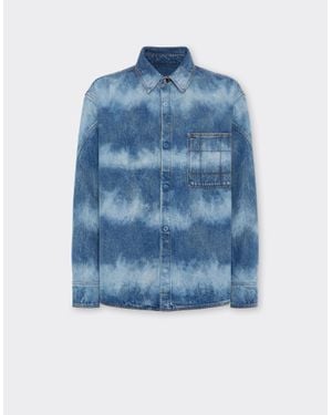 Ferrari X Charles Leclerc Tie-Dye Denim Shirt - Blue