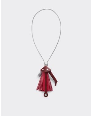 Ferrari Metal And Leather Necklace - White