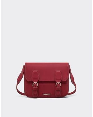 Ferrari Mini Nubuck Messenger Bag - Red