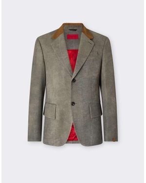 Ferrari Viscose Cady Blazer With Washed Effect - Grey