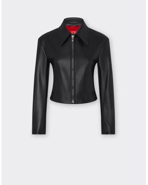 Ferrari Nappa Leather Biker Jacket - Black