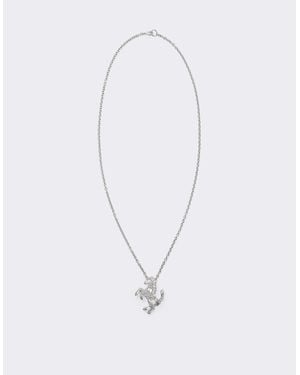 Ferrari Prancing Horse Rhinestone Necklace - White