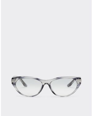 Ferrari Stripedacetate Sunglasses With Gradient Mirrored Lenses - Metallic