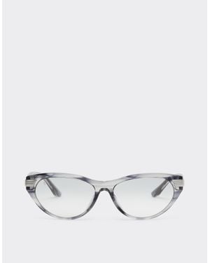 Ferrari Stripedacetate Sunglasses With Gradient Mirrored Lenses - Metallic