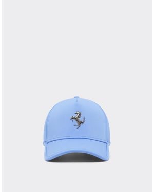 Ferrari Baseball Cap With Metal Prancing Horse - Blue
