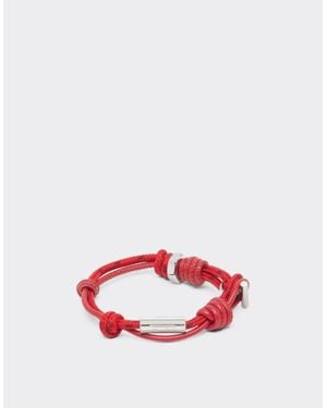 Ferrari Pulsera Anudada De Piel Y Cordón - Rojo