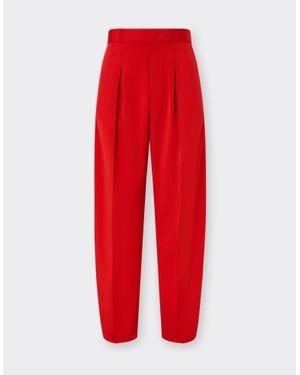 Ferrari Cotton Moiré Faille Trousers - Red