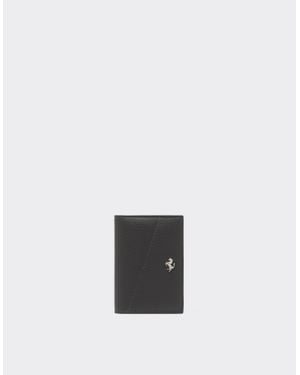 Ferrari Granata Leather Bifold Wallet With Prancing Horse - White