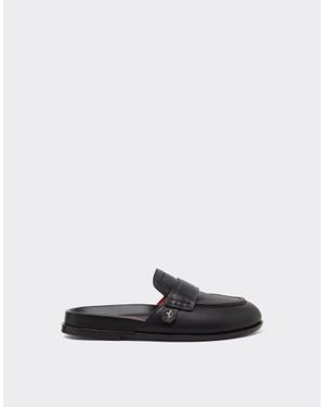Ferrari Leather Clog With Prancing Horse - White