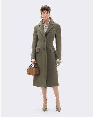 Ferrari Long Double-Faced Wool Coat - Green