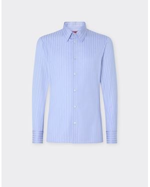 Ferrari Cotton Shirt With Monogram Motif - Blue
