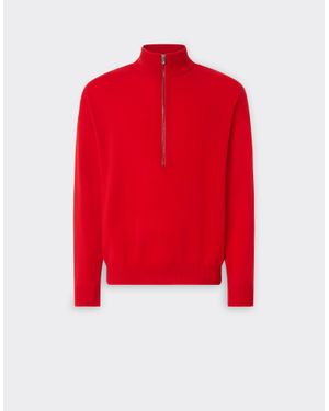 Ferrari Cashmere Jumper With Zip - Red