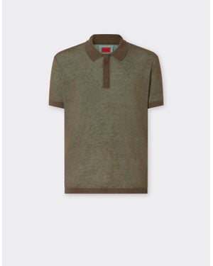 Ferrari Linen, Cashmere, And Silk Polo Shirt - Green