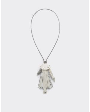 Ferrari Metal And Leather Necklace - White