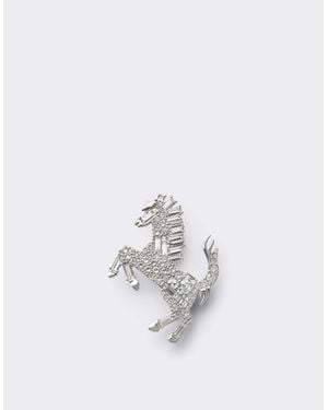 Ferrari Prancing Horse Rhinestone Brooch - Metallic