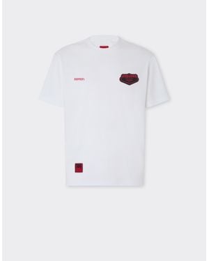 Ferrari Camiseta De Algodón Con El Logotipo De - Blanco