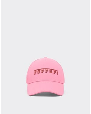 Ferrari Baseball Cap With Rubberized Logo - Pink