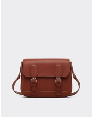 Ferrari Leather Messenger Bag - Brown