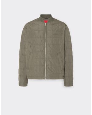 Ferrari Technical Nylon Bomber Jacket With 7X7 Check - Green