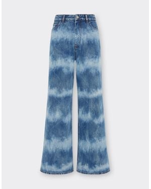 Ferrari X Charles Leclerc Tie-Dye Denim Five-Pocket Pants - Blue
