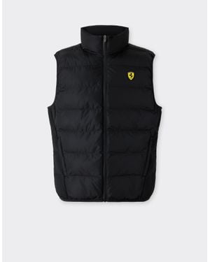 Ferrari Quilted Nylon Vest With Scudetto - Black