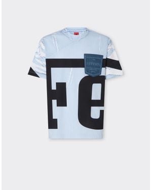 Ferrari Reconditioned By T-Shirt With Logo - Blue