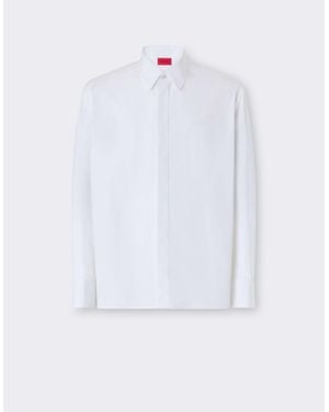 Ferrari Cotton Poplin Shirt With Embroidery - White