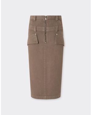 Ferrari Denim Skirt - Brown