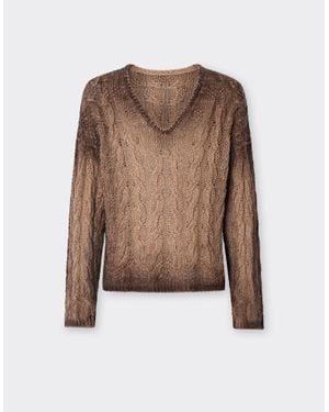 Ferrari Linen And Cashmere Knit - Brown