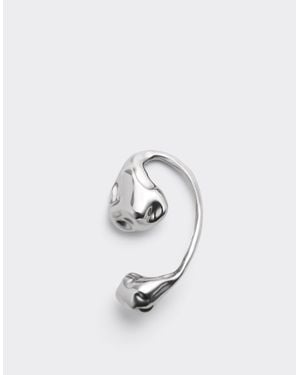 Ferrari Asymmetrischer Earcuff Aus Verchromtem Metall - Weiß