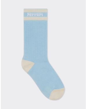 Ferrari X Charles Leclerc Contrast Logo Socks - Blue