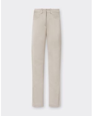 Ferrari Duchesse Satin Trousers With Buckle - White