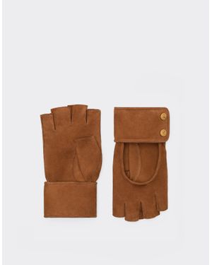 Ferrari Fingerless Gloves - Brown