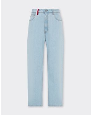 Ferrari X Charles Leclerc Stone-Washed Denim Pants - Blue