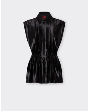 Ferrari Camicia Plissettata - Nero