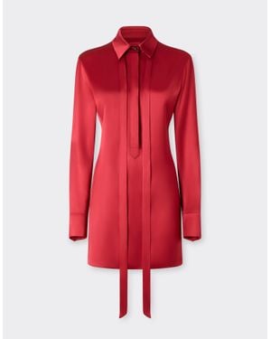 Ferrari Mini Vestido De Satén Elástico - Rojo