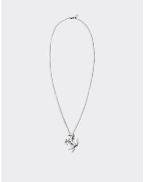 Ferrari Necklace With Prancing Horse - White