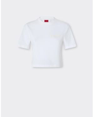 Ferrari Crop Cotton T-Shirt - White