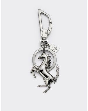 Ferrari Prancing Horse Keychain And Charm - White